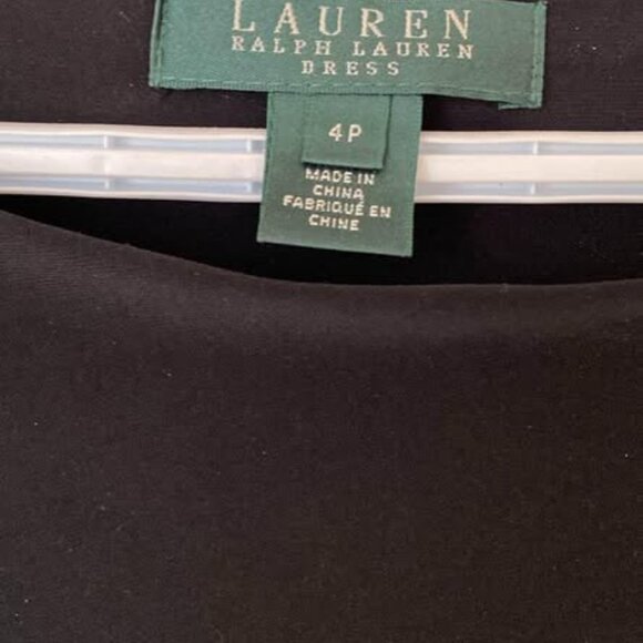 Black and Ivory Long Sleeve Ralph Lauren Dress Size 4 Petite - Picture 2 of 4